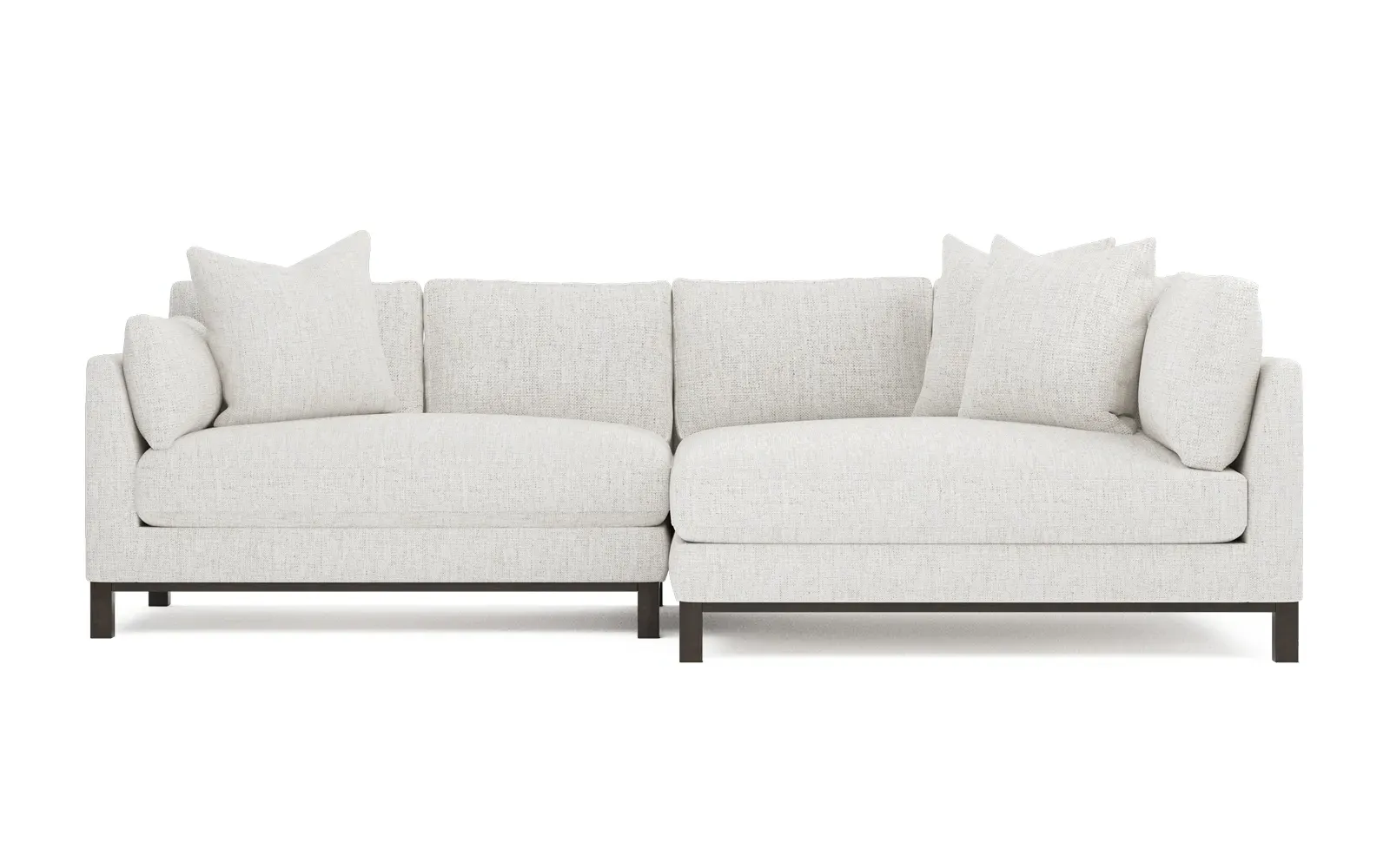 Adelle Left Bumper Sectional Sofa - Heathered Ivory