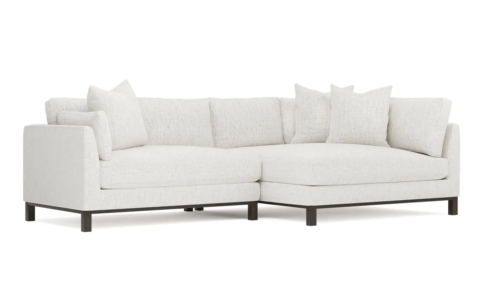 Adelle Left Bumper Sectional Sofa - Heathered Ivory
