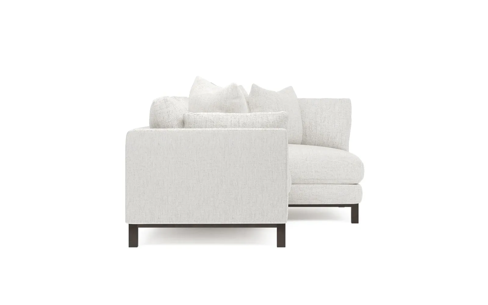 Adelle Left Bumper Sectional Sofa - Heathered Ivory