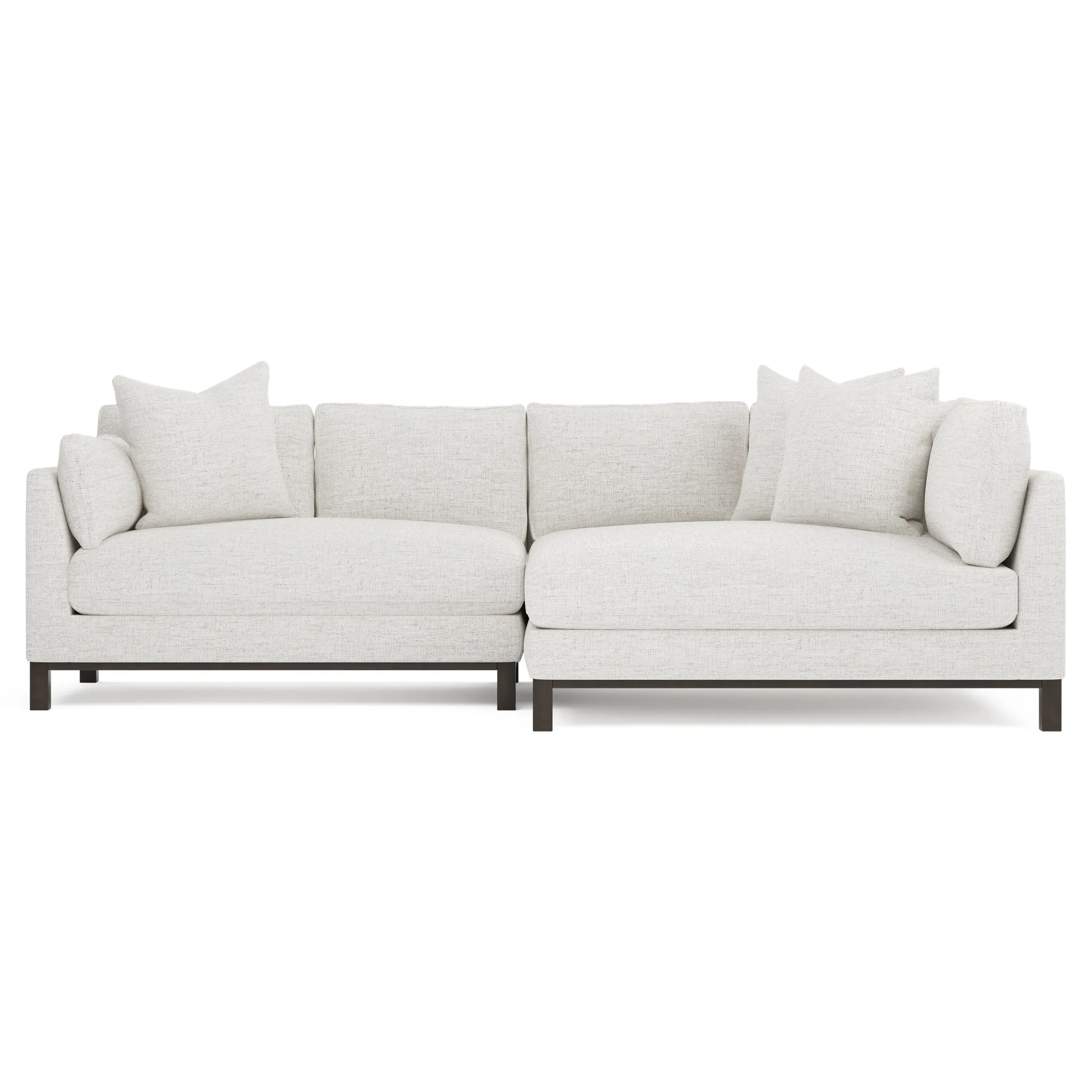 Adelle Left Bumper Sectional Sofa - Heathered Ivory