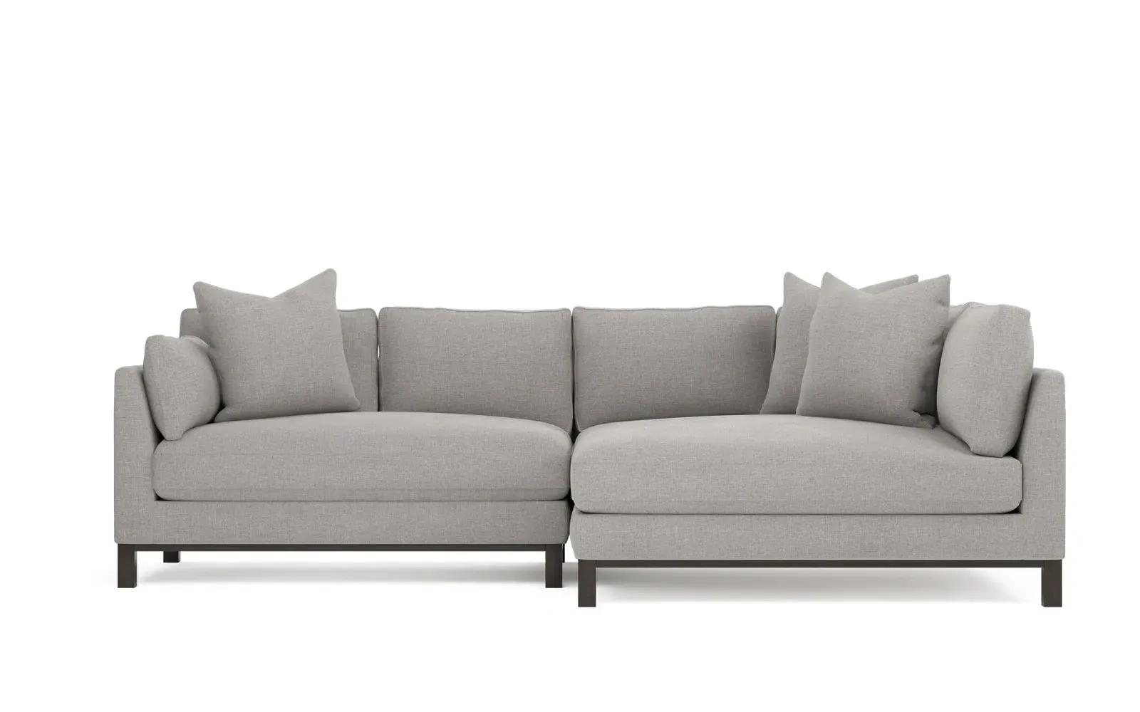Adelle Left Bumper Sectional Sofa - Pebble
