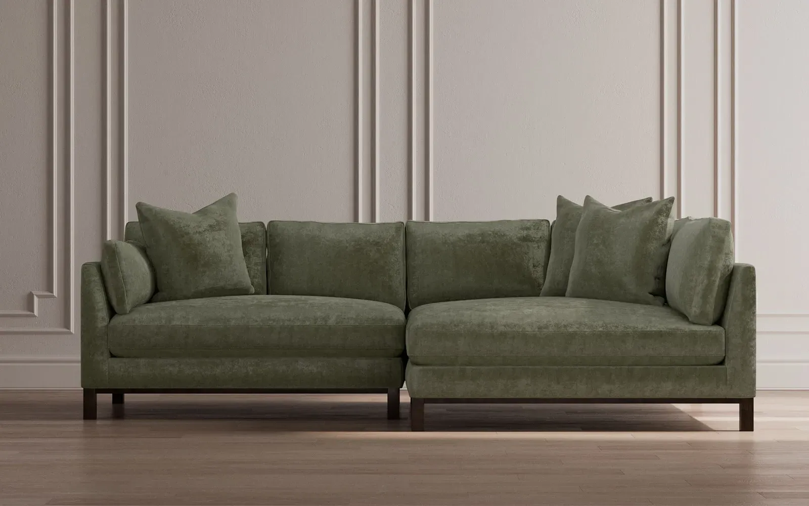 Adelle Left Bumper Sectional Sofa - Pebble