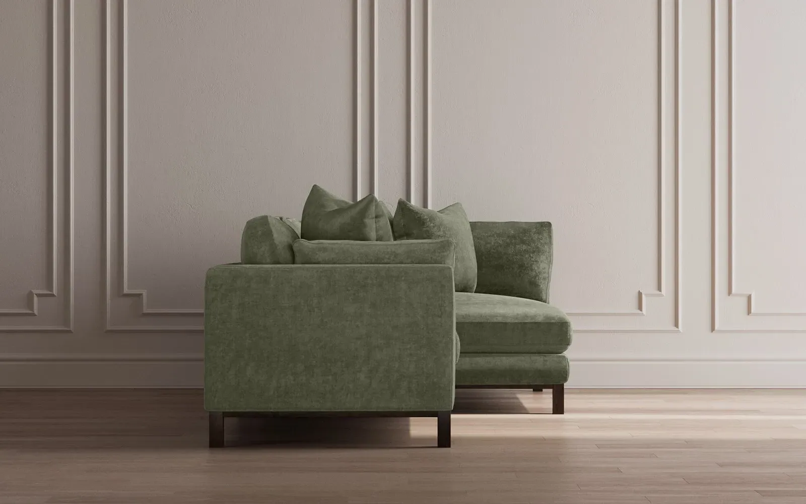 Adelle Left Bumper Sectional Sofa - Porcelain