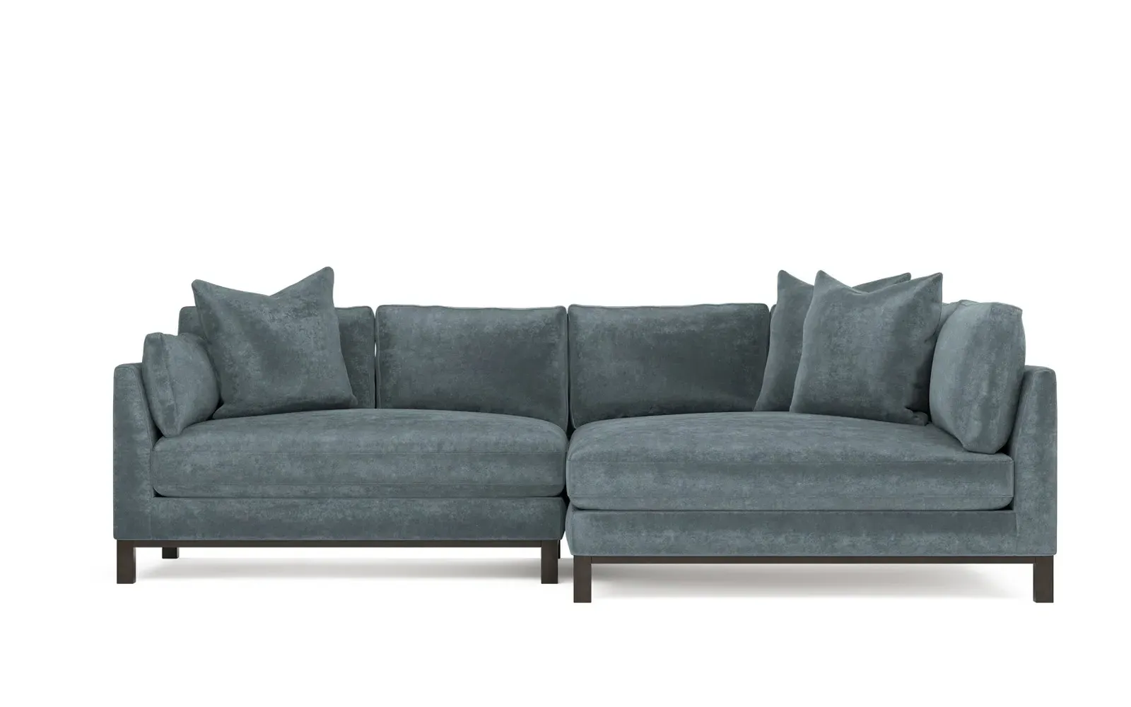 Adelle Left Bumper Sectional Sofa - Slate Blue