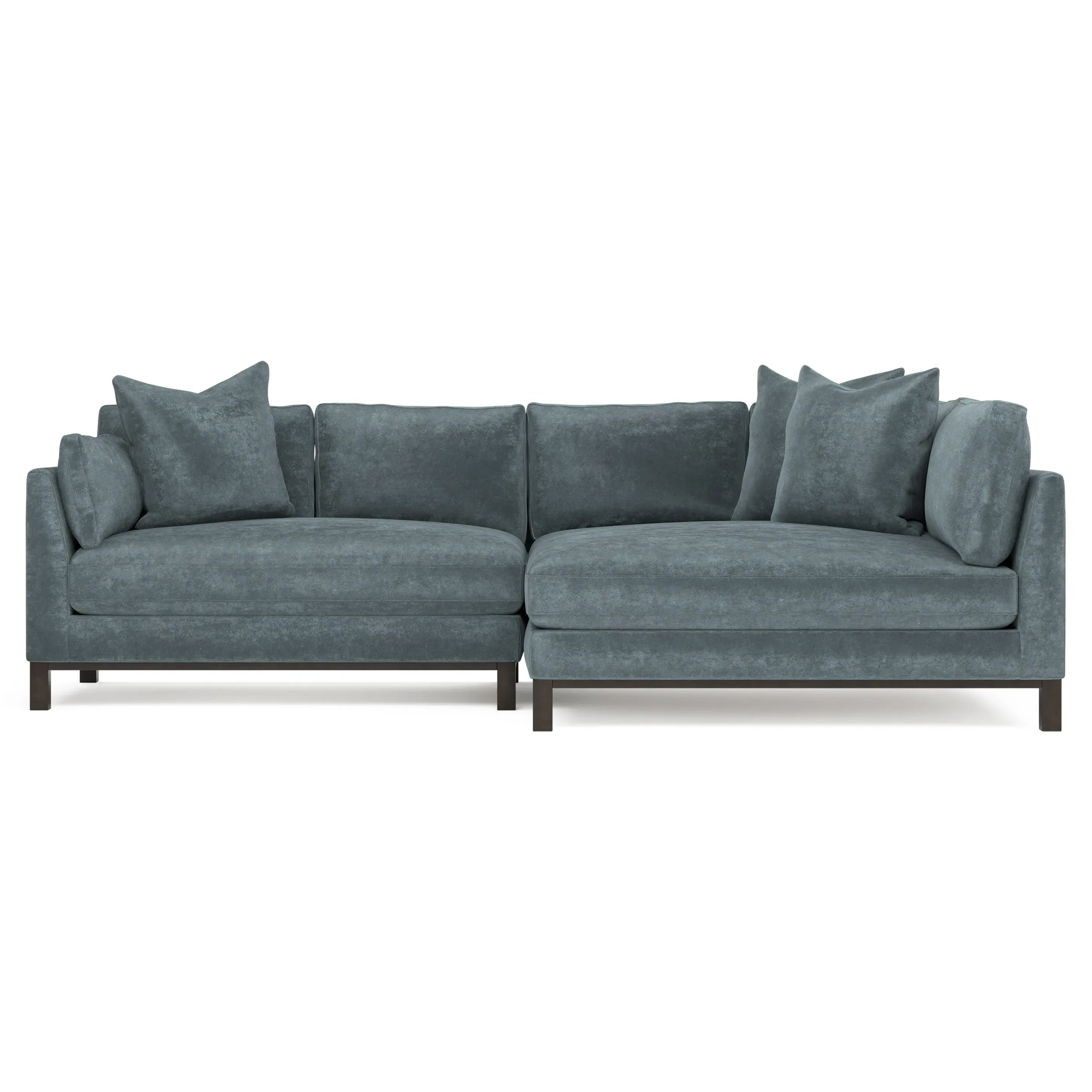 Adelle Left Bumper Sectional Sofa - Slate Blue