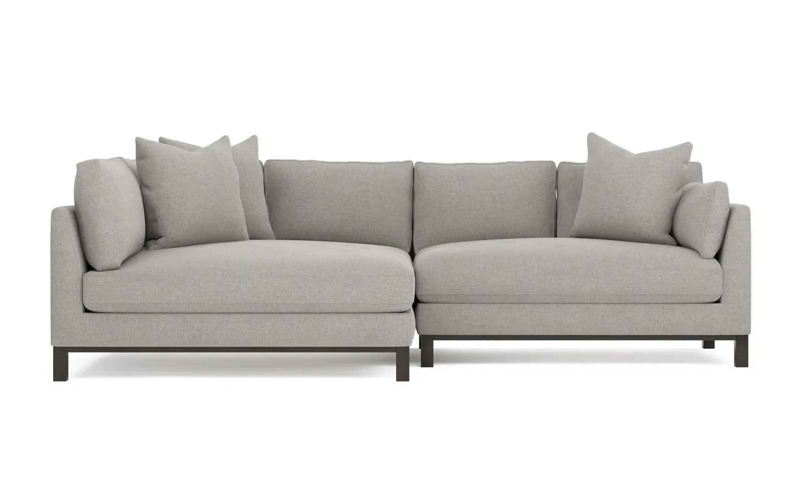 Adelle Right Bumper Sectional Sofa - Pebble