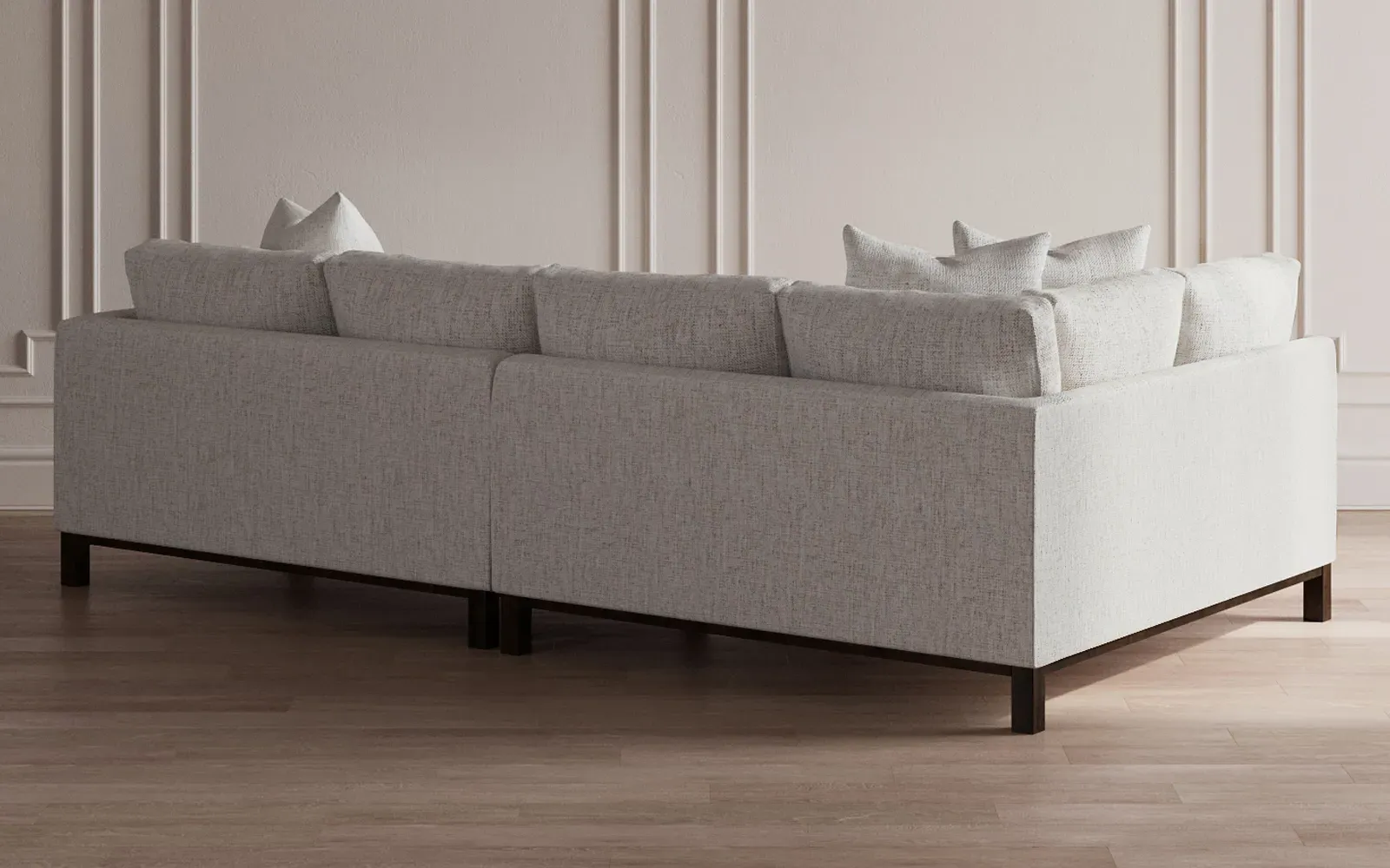 Adelle Right Bumper Sectional Sofa - Pebble