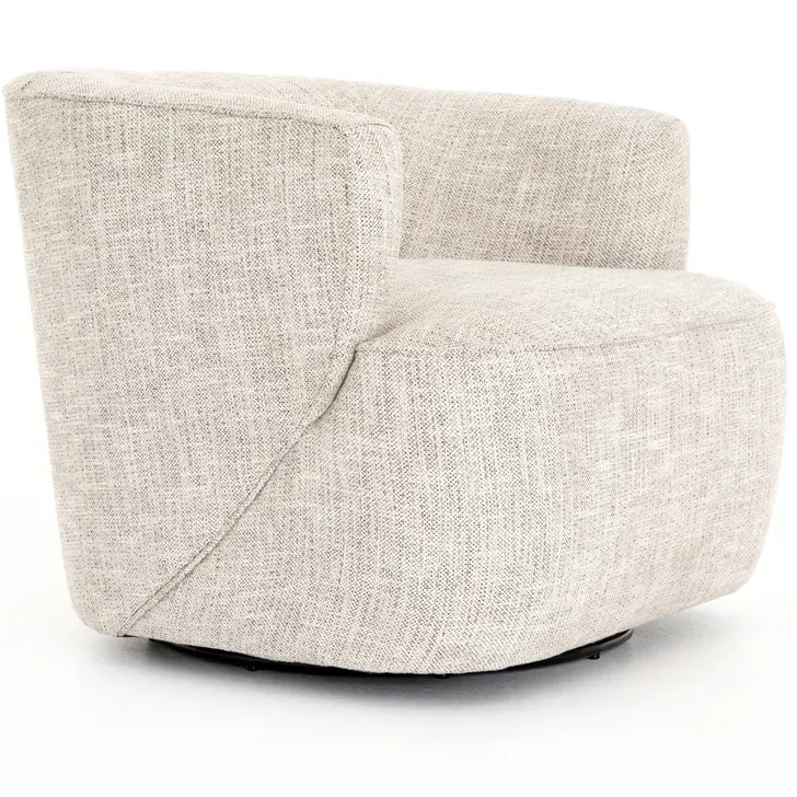 Adelyn Round Swivel Barrel Chair - Beige