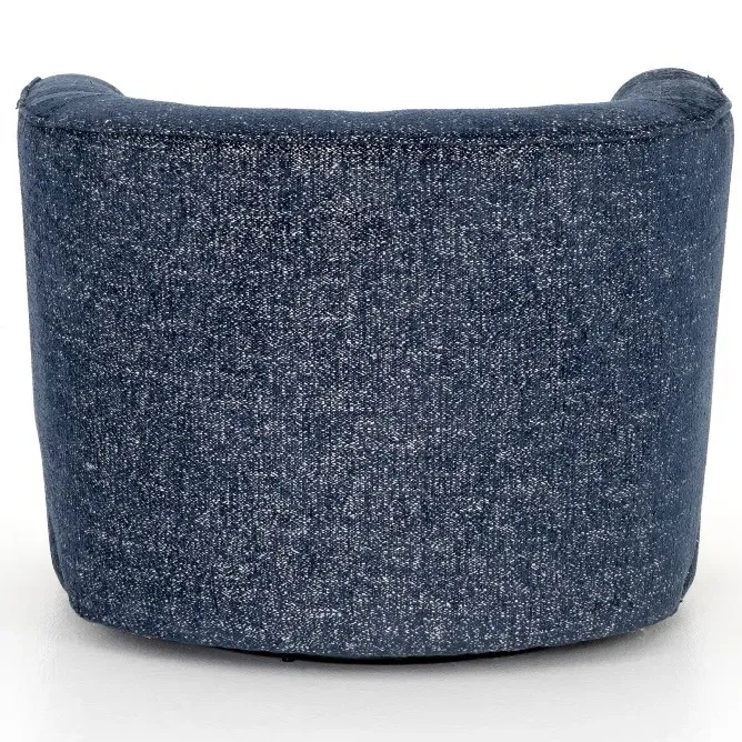Adelyn Round Swivel Barrel Chair - Blue