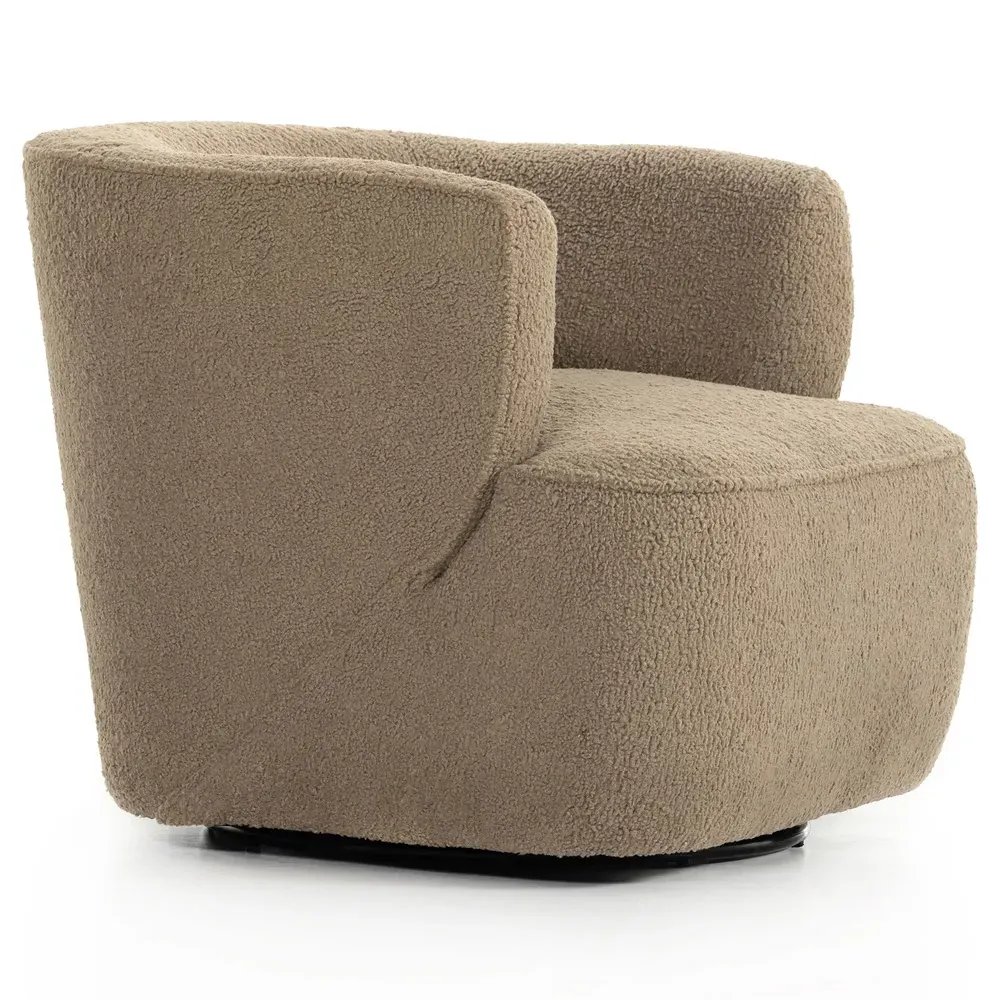 Adelyn Round Swivel Barrel Chair - Brown