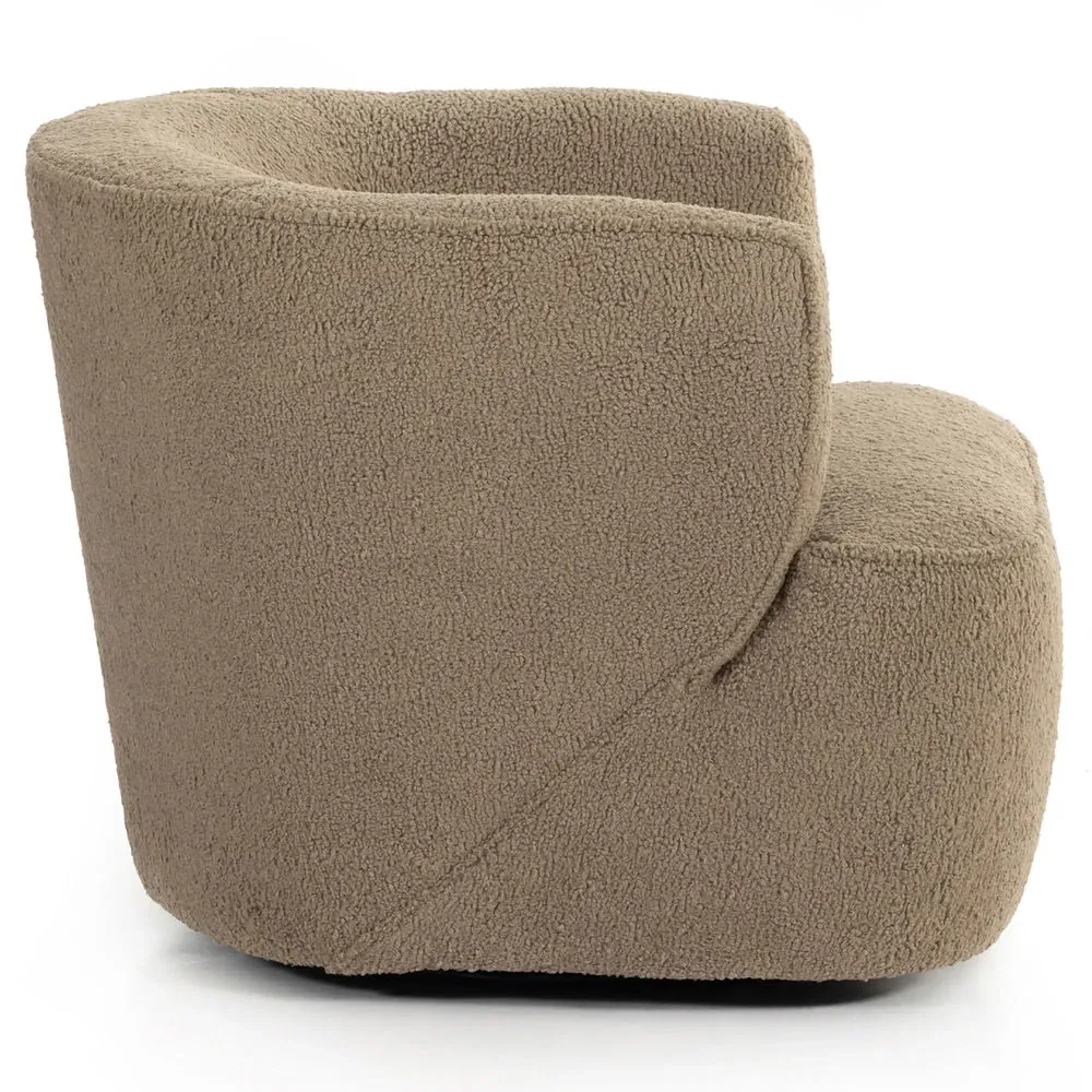 Adelyn Round Swivel Barrel Chair - Brown