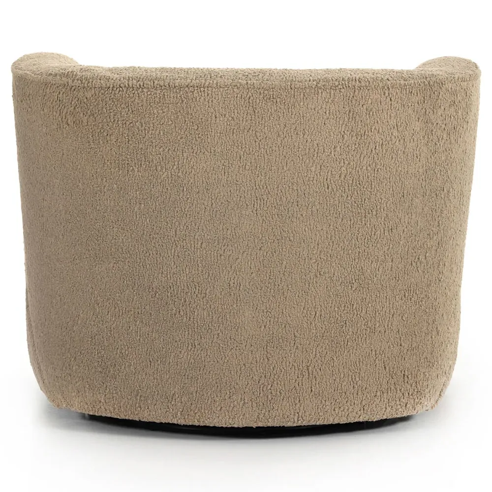 Adelyn Round Swivel Barrel Chair - Brown