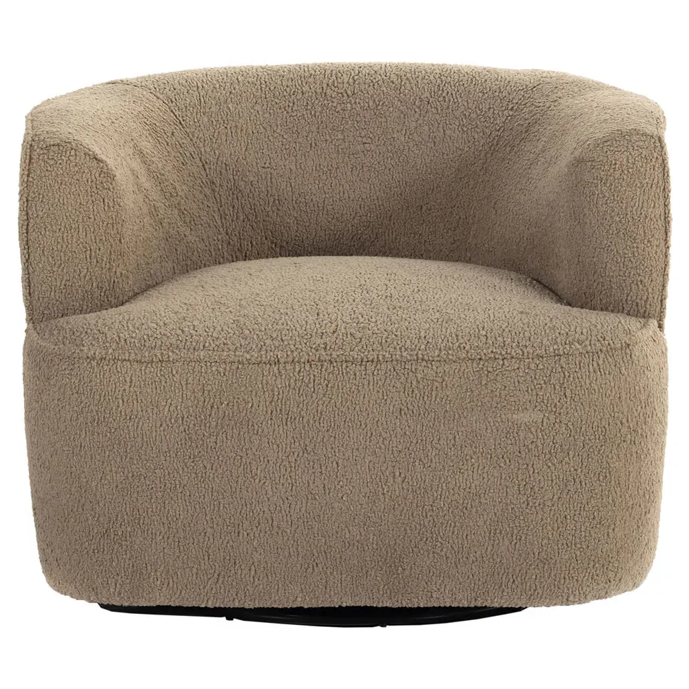 Adelyn Round Swivel Barrel Chair - Brown