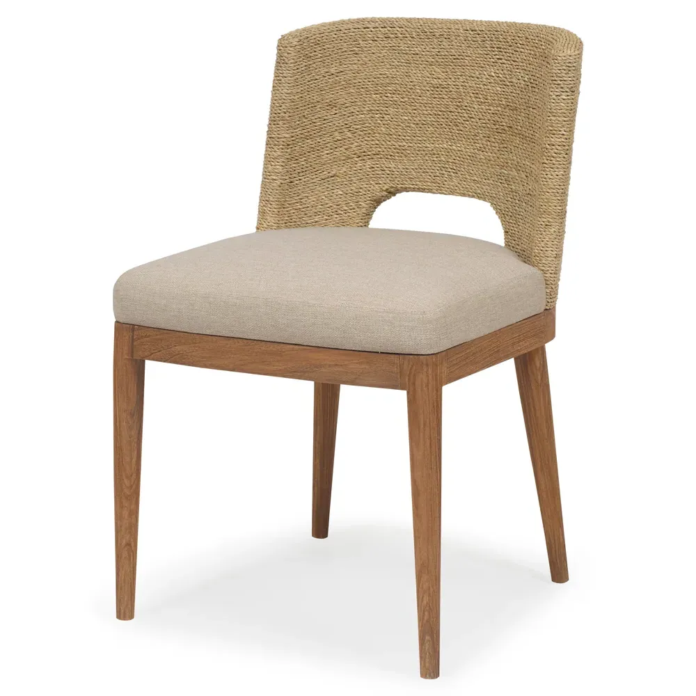Adelyn Woven Dining Chair - Beige, Teak