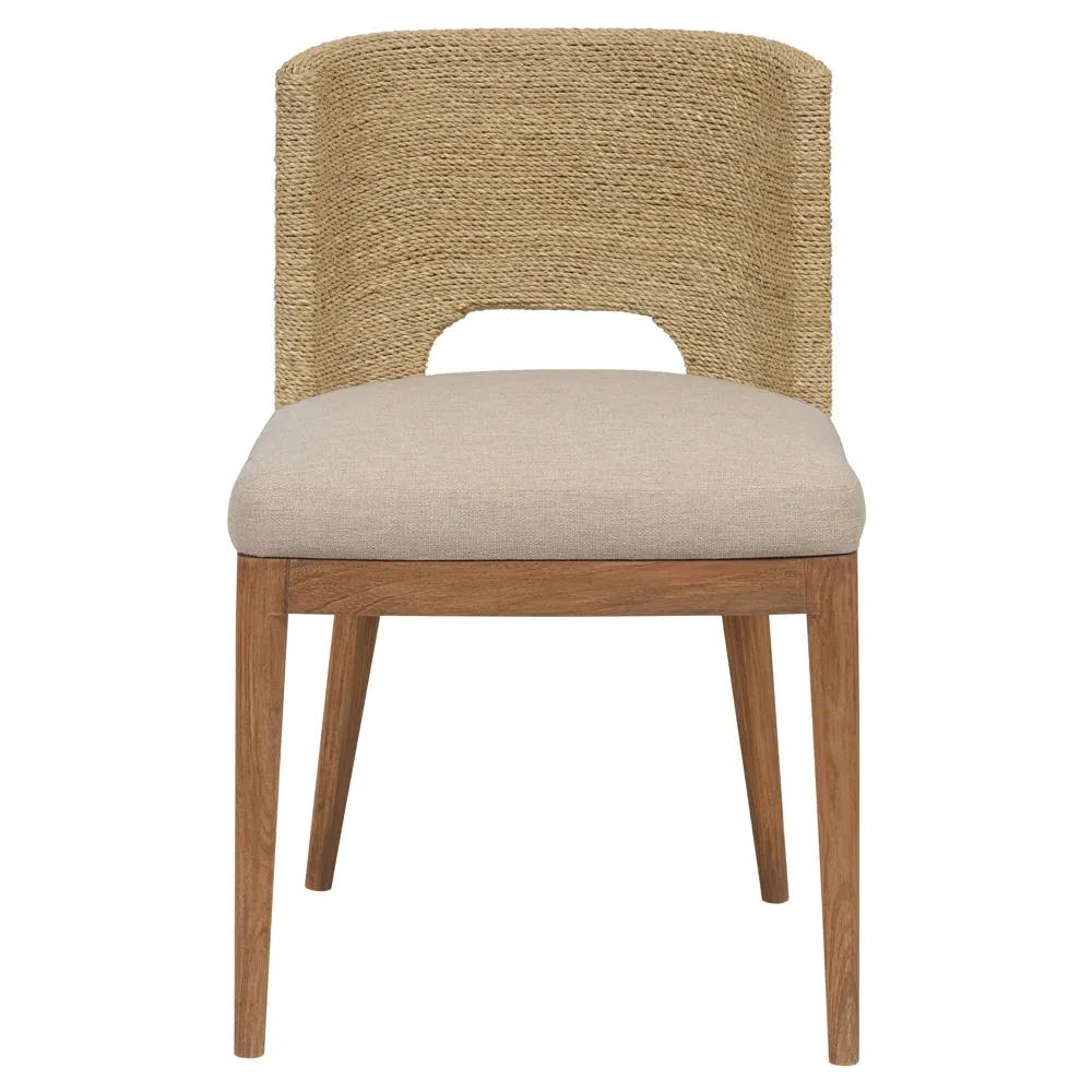 Adelyn Woven Dining Chair - Beige, Teak image