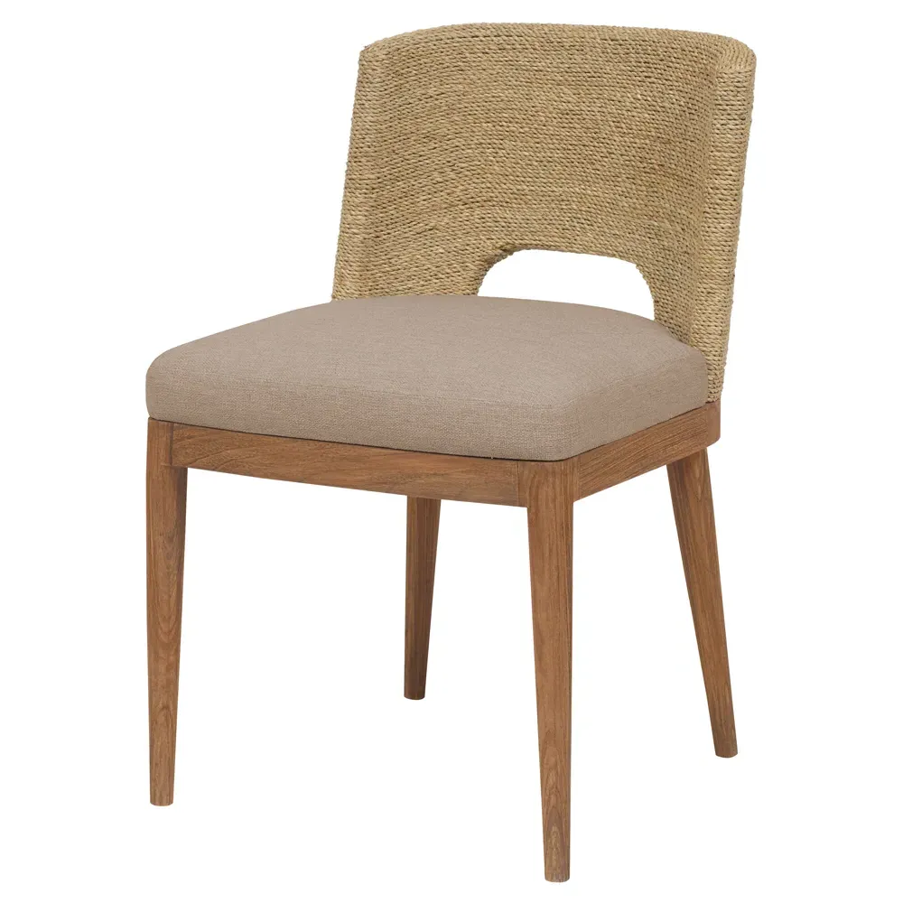 Adelyn Woven Seagrass Dining Chair - Brown, Teak image