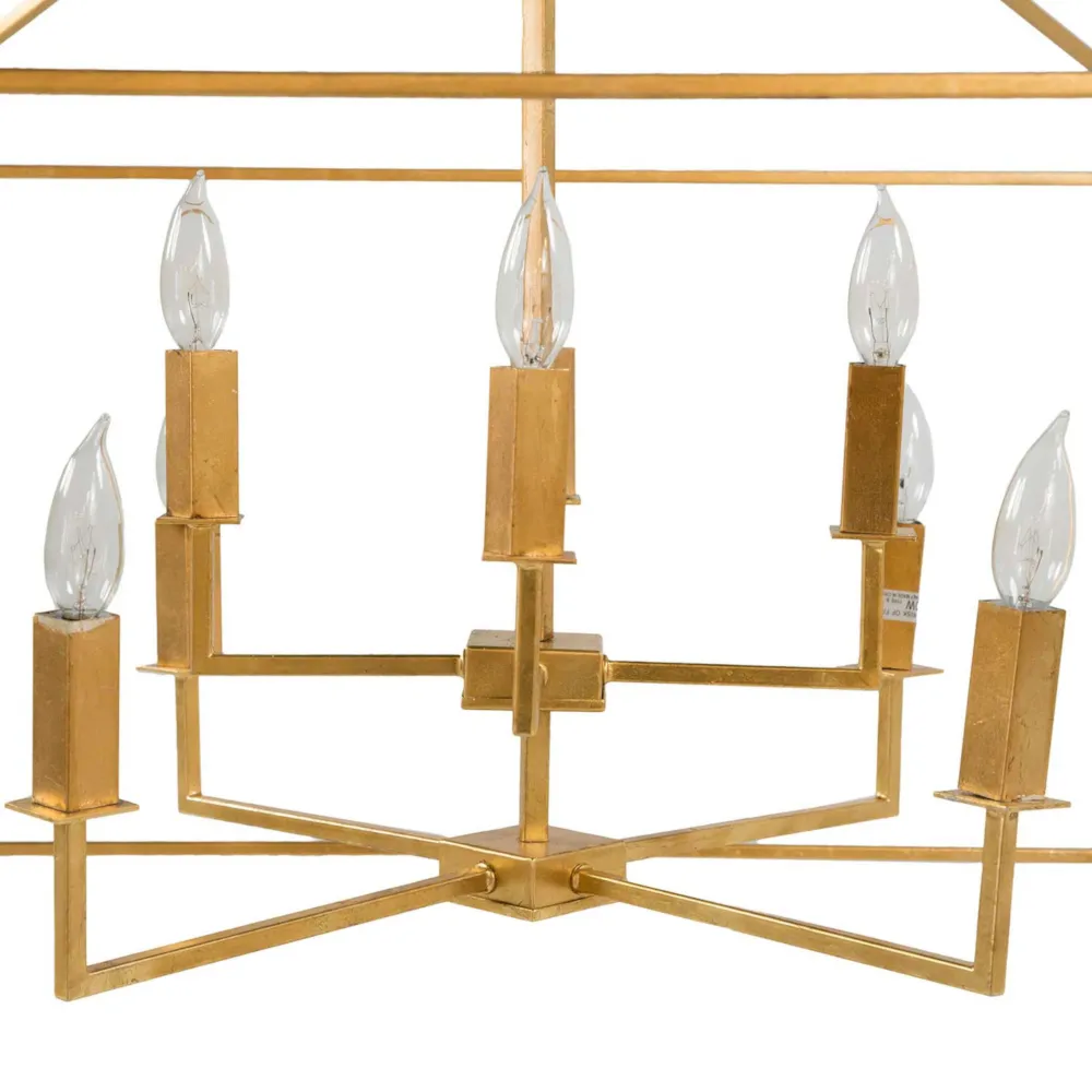 Adler Large Lantern Chandelier - Vintage Gold, Iron