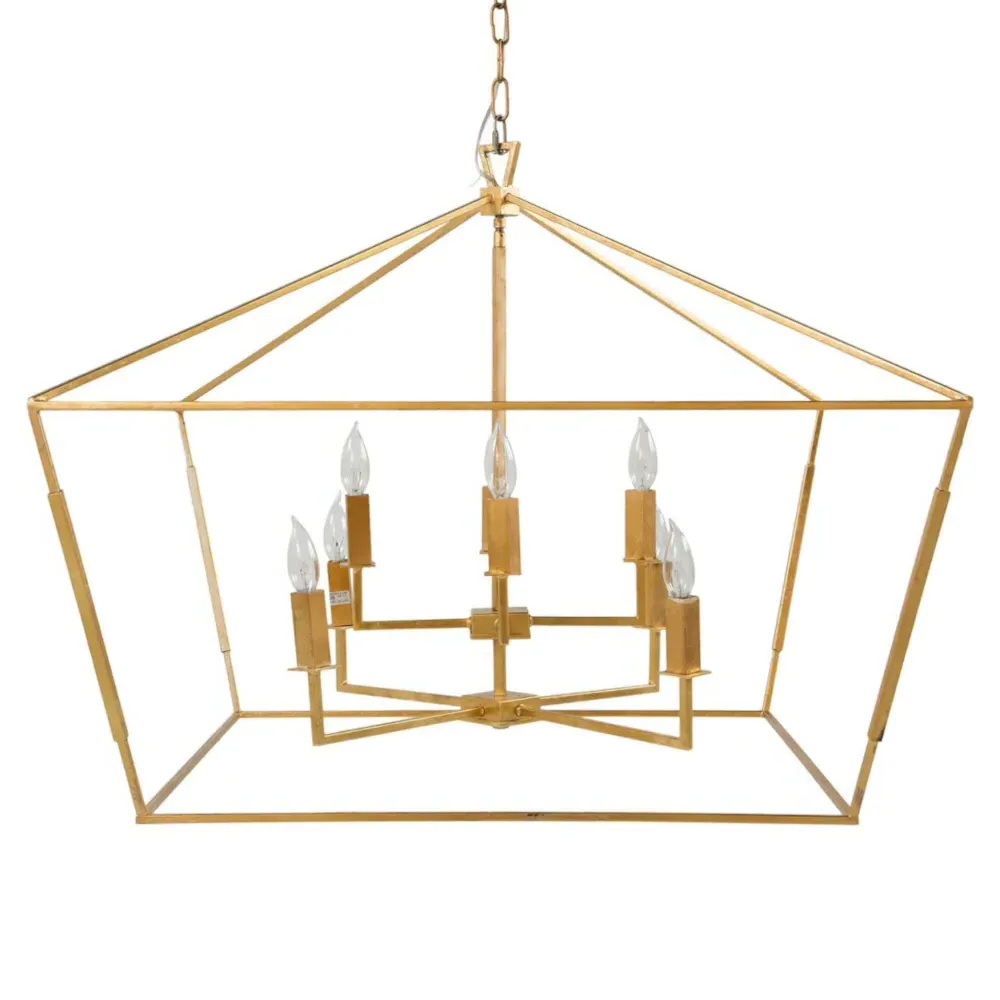 Adler Large Lantern Chandelier - Vintage Gold, Iron