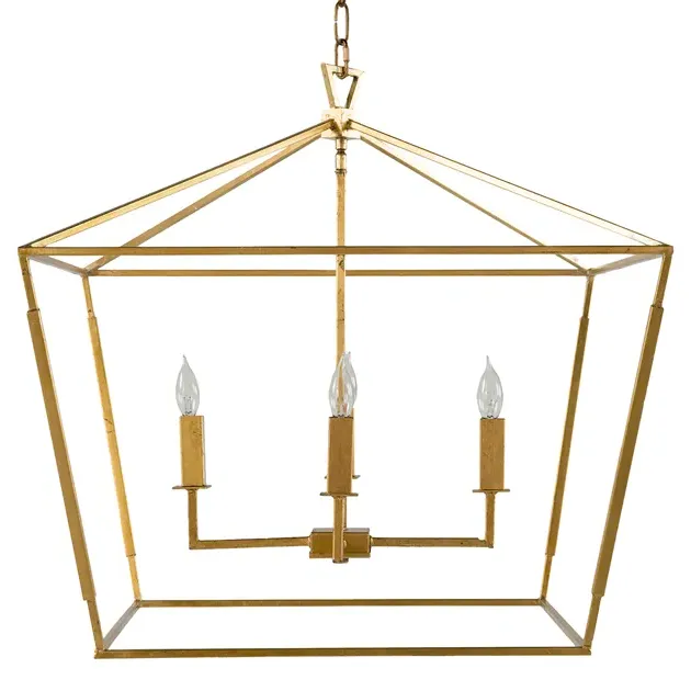 Adler Small Lantern Chandelier - Vintage Gold, Iron