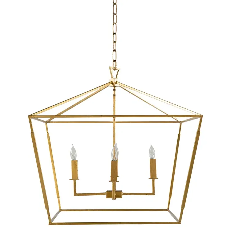 Adler Small Lantern Chandelier - Vintage Gold, Iron
