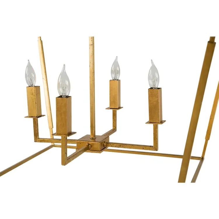 Adler Small Lantern Chandelier - Vintage Gold, Iron