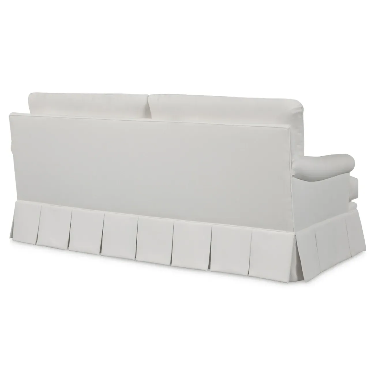 Adley Pleated Bench Sofa - White, Sunbrella Fabric