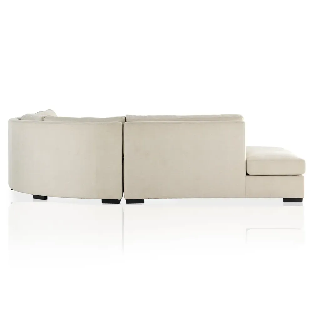 Adley Right Bumper Sectional - Beige, Performance Fabric