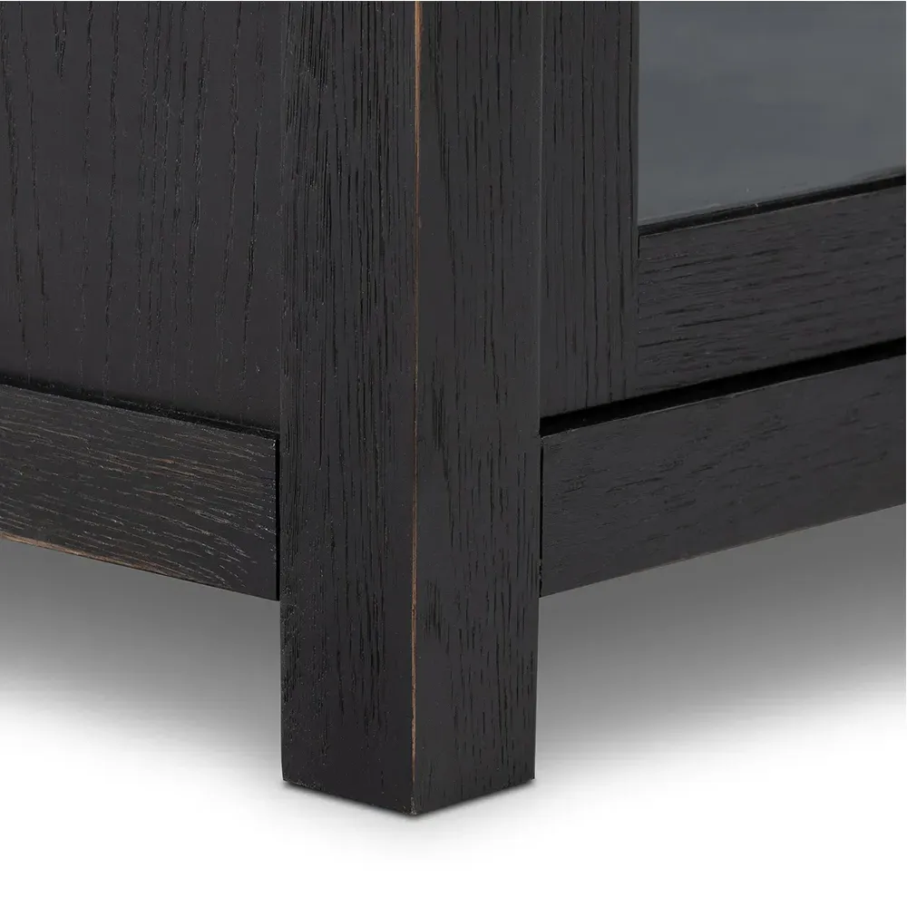 Admund Bookcase with Ladder - Black, Oak