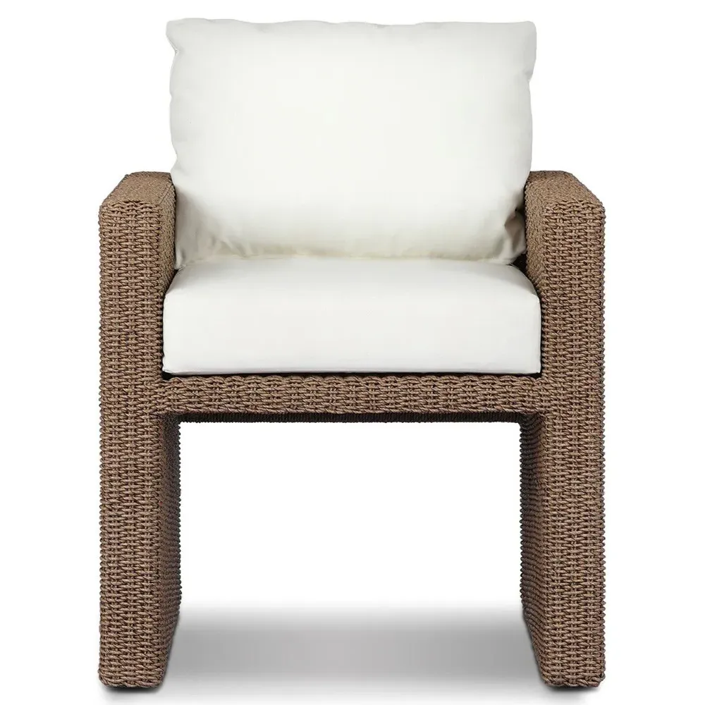 Adonis Woven Outdoor Dining Arm Chair - Brown