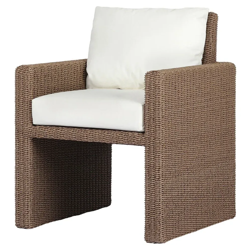 Adonis Woven Outdoor Dining Arm Chair - Brown