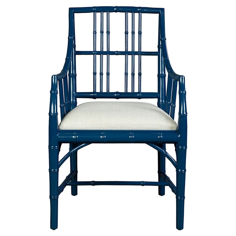 Adriana Bamboo Dining Arm Chair - Blue, Mahogany image
