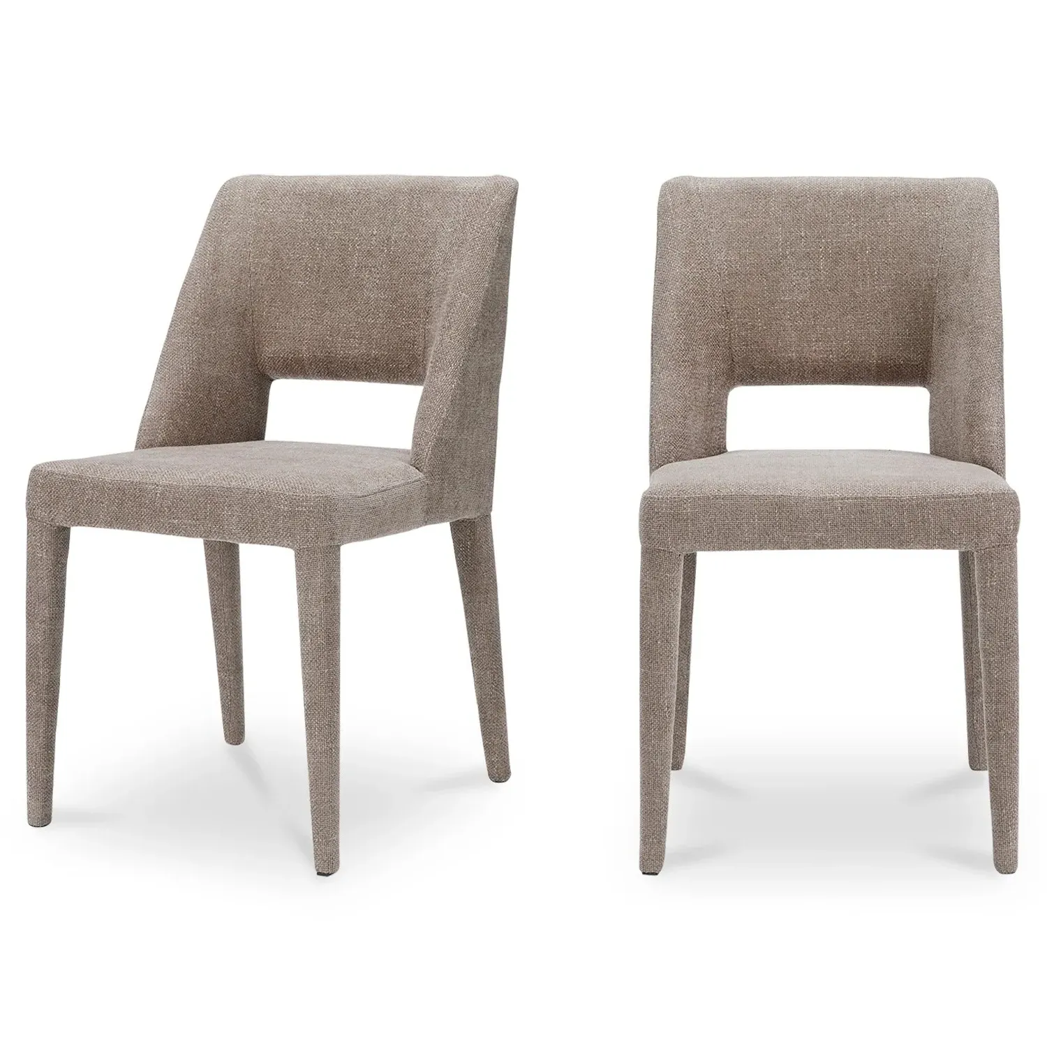 Adrienne Dining Chair Set of 2 - Light Brown, Performance Fabric