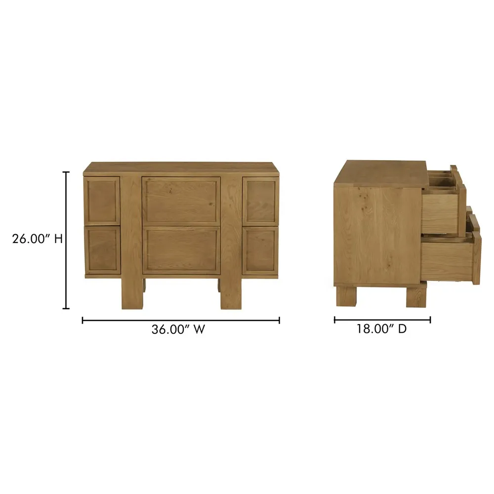 Aelia Nightstand - Brown, Oak