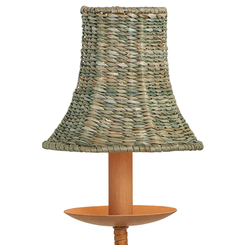 Aelle Bell Shade Double Armed Sconce - Green, Seagrass