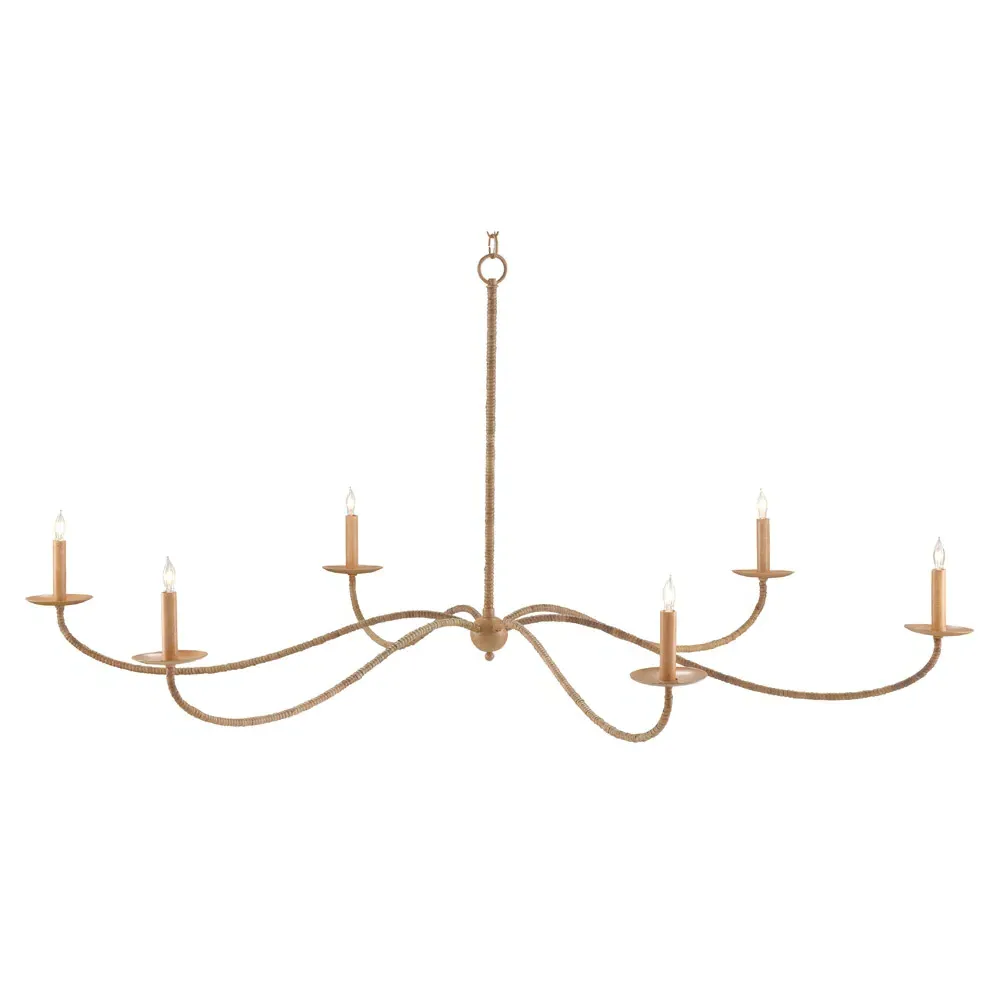 Aelle Candle Style Chandelier - Brown, Rattan