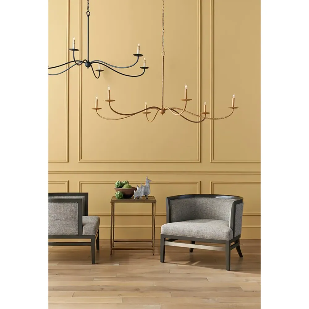 Aelle Candle Style Chandelier - Brown, Rattan