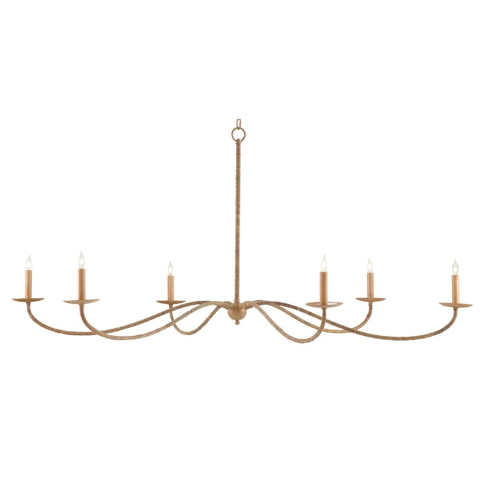 Aelle Candle Style Chandelier - Brown, Rattan