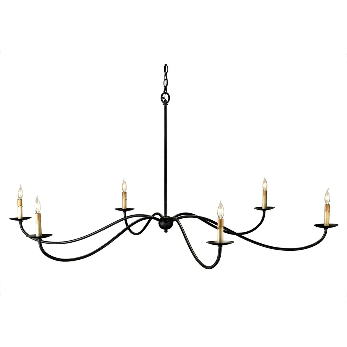 Aelle Large Candle Style Chandelier - Black, Wrought Iron