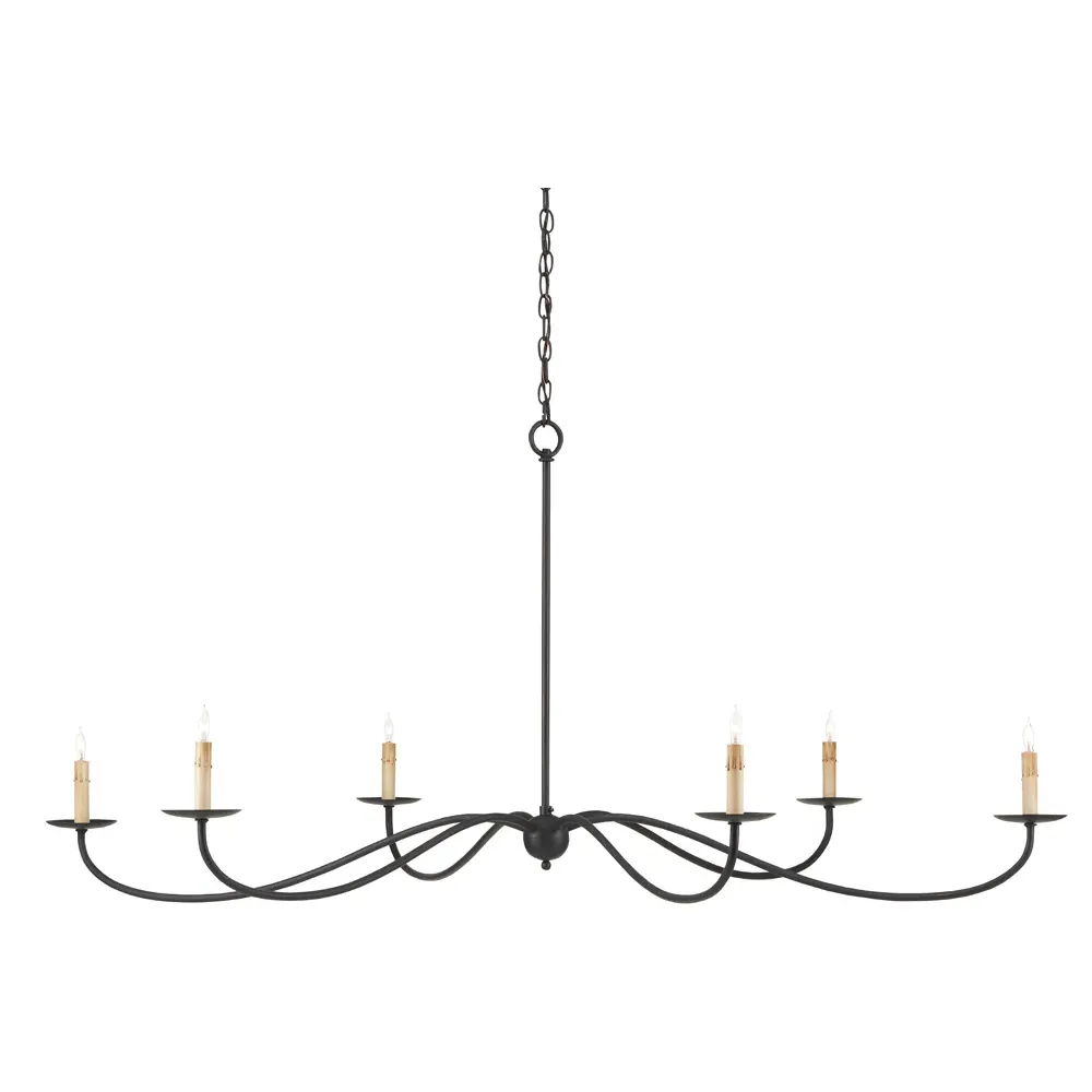 Aelle Large Candle Style Chandelier - Black, Wrought Iron