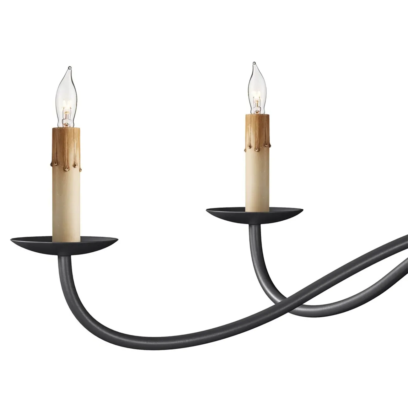 Aelle Small Candle Style Chandelier - Black, Wrought Iron