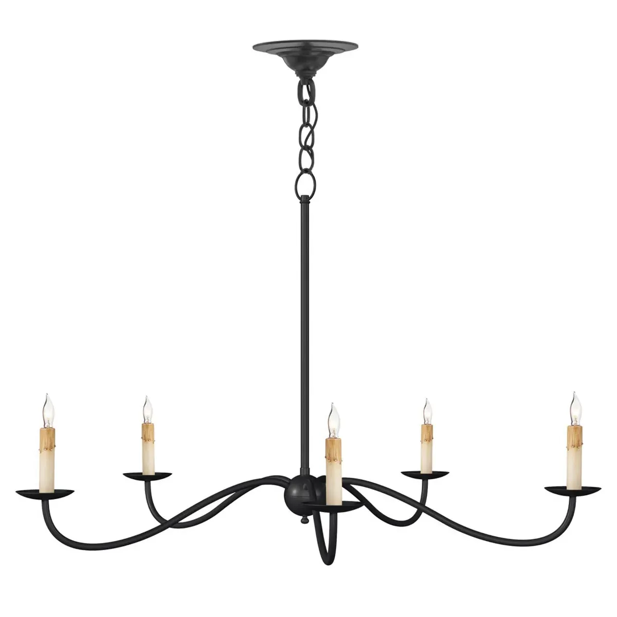 Aelle Small Candle Style Chandelier - Black, Wrought Iron image