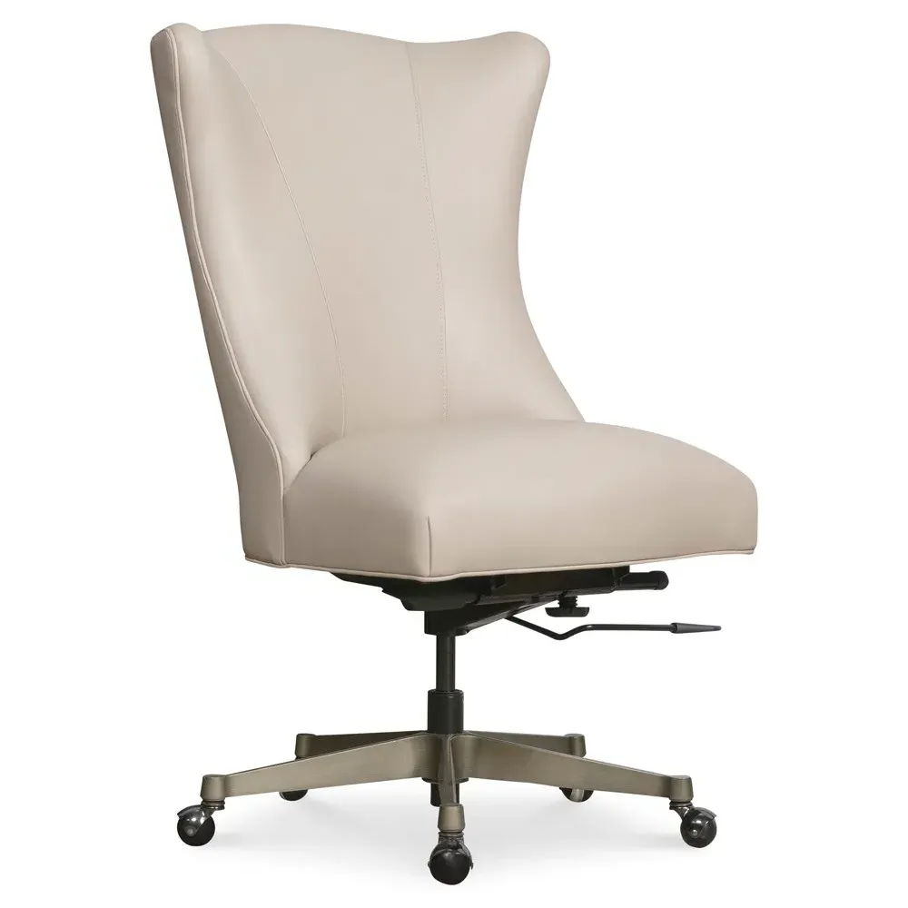 Agastya Swivel Office Chair - Beige, Leather