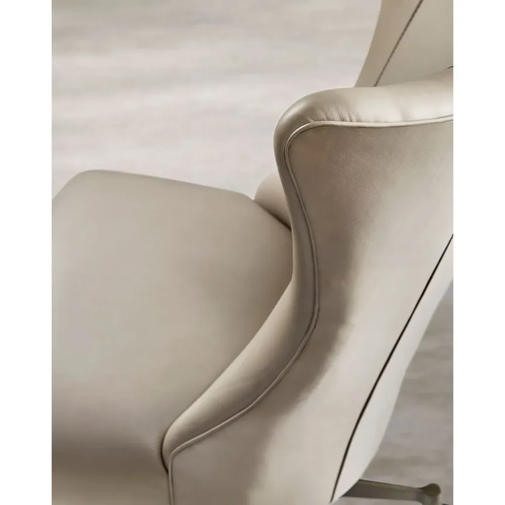 Agastya Swivel Office Chair - Beige, Leather