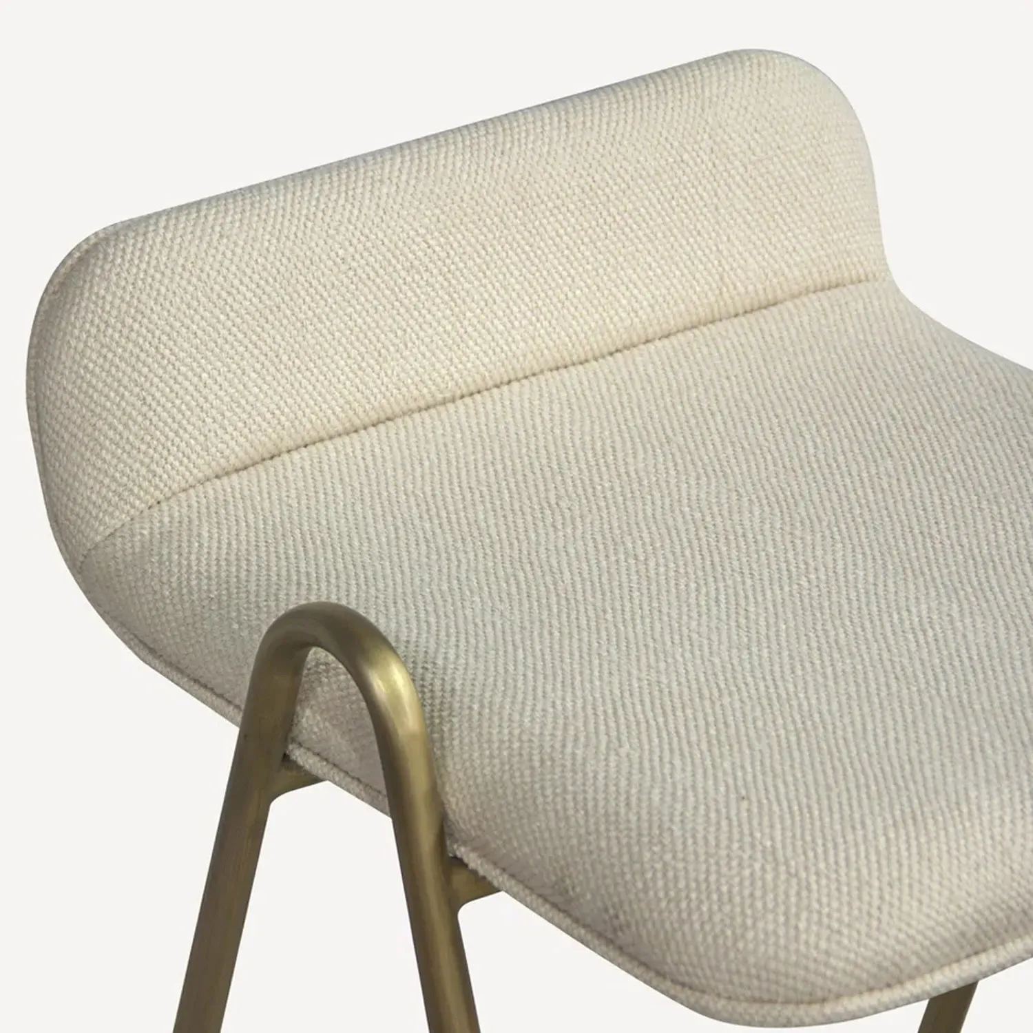 Agata Counter Stool - Cream, Antique Brass