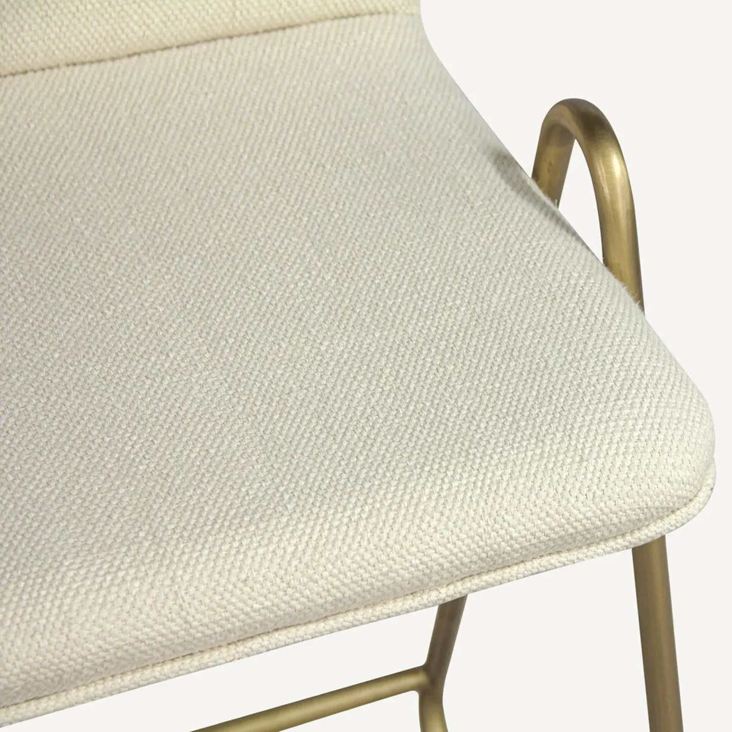 Agata Counter Stool - Cream, Antique Brass