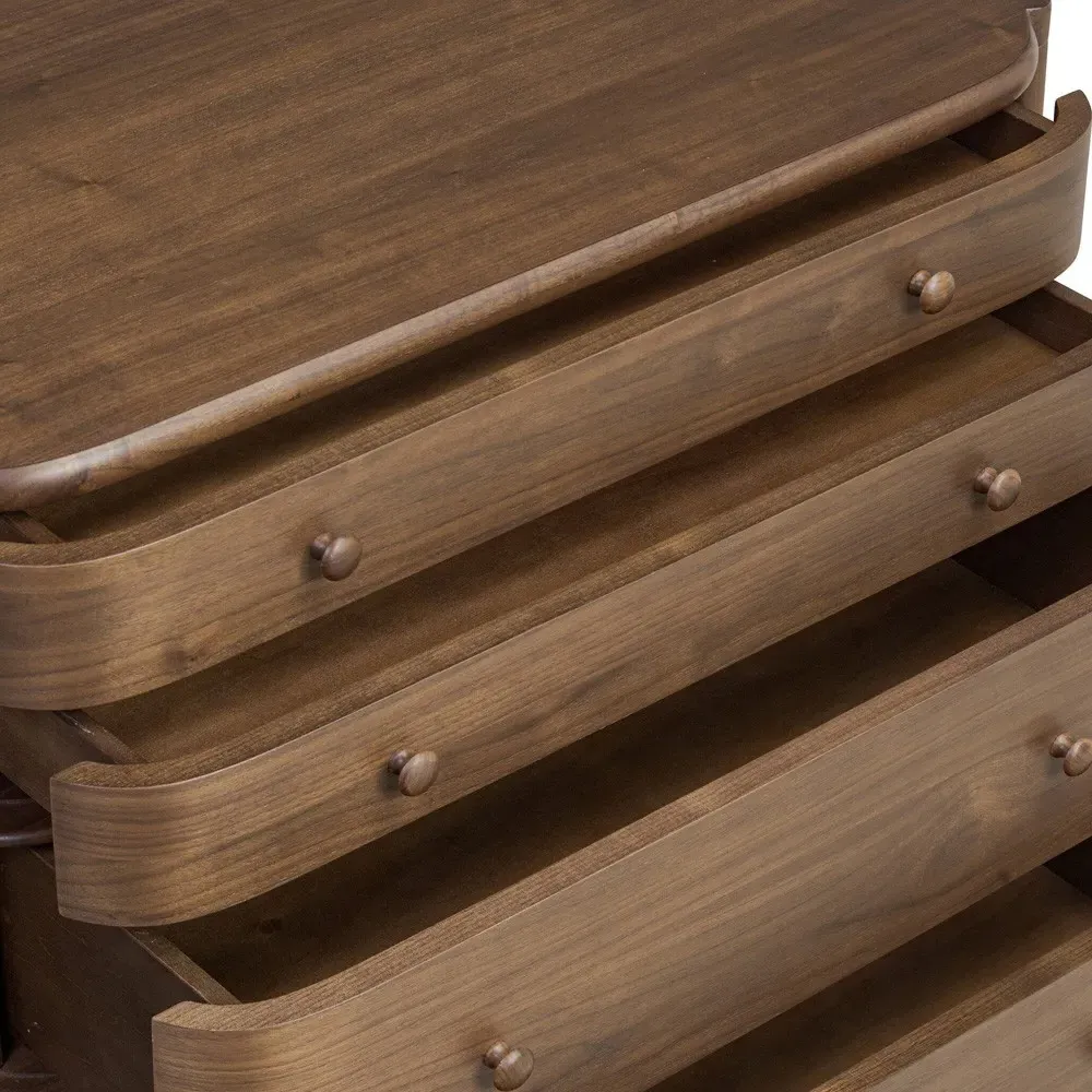 Agatha Nightstand - Dark Brown, Walnut