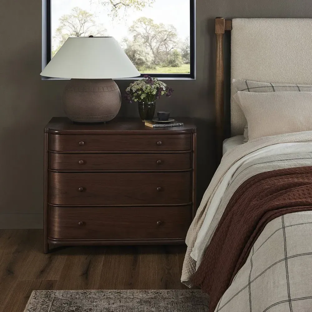 Agatha Nightstand - Dark Brown, Walnut