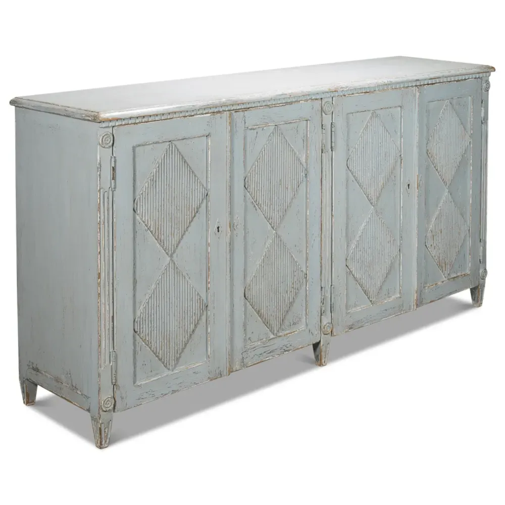 Agatha Reclaimed Wood Door Sideboard - Blue, Pine