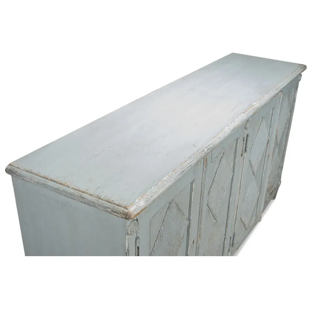 Agatha Reclaimed Wood Door Sideboard - Blue, Pine