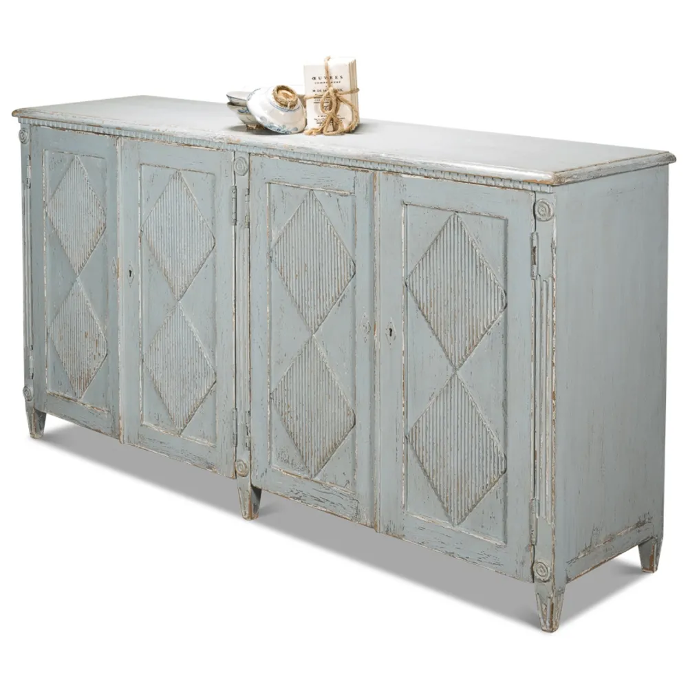Agatha Reclaimed Wood Door Sideboard - Blue, Pine